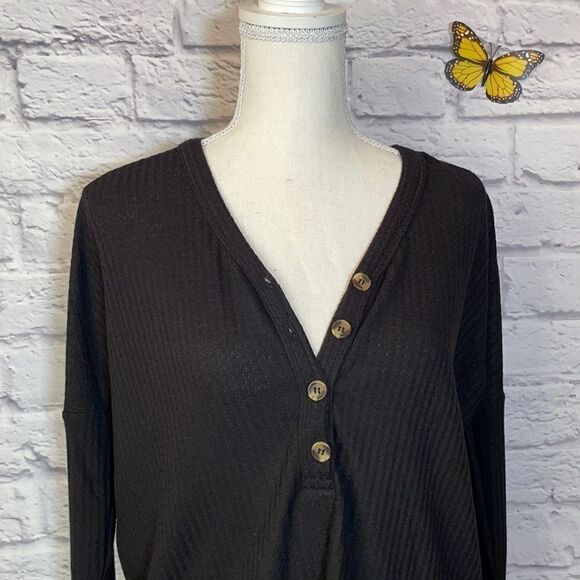 WAREHOUSE One Henley Waffle Top Size Extra Small - Picture 4 of 8